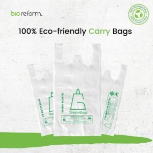 Greeny Biodegradable Carry Bags Medium– (Pack of 30, 13x16 inches)